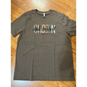 Bella Canvas‎ Chosen and Treasured Graphic T-Shirt Christian Brown 2XL, New